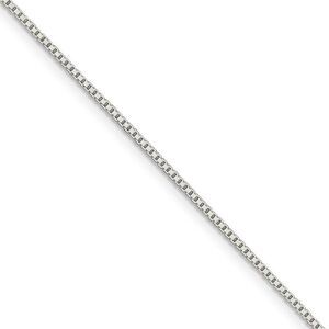 1.1mm, Sterling Silver, Solid Box Chain Necklace, 18 Inch